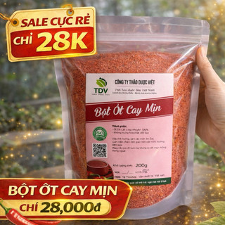 Ớt bột mịn cay nồng dùng nấu mì cay, làm kim chi, nguyên chất 100%, hàng công ty Thảo Dược Việt