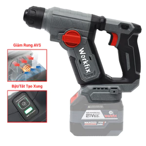 Máy Khoan Bê Tông Mini 1,9J WF-RH1902MN Workfix, Khoan Thường, Búa Tặng Thước Dây