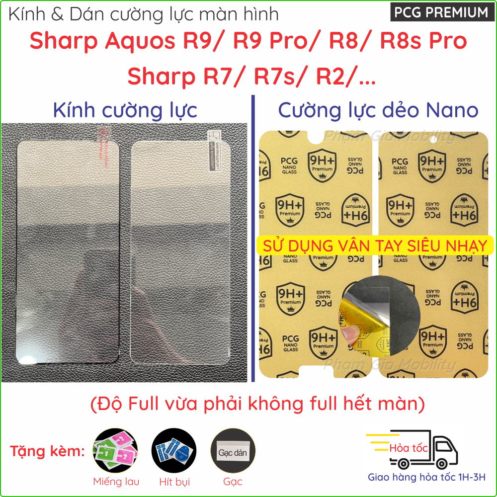 Kính & dán màn hình cường lực dành cho Sharp R9, R9 Pro/ R8 Pro, R8s ...