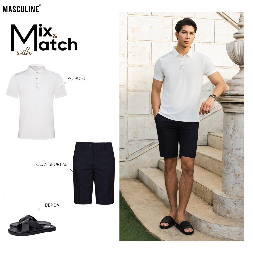 Áo polo nam cao cấp MASCULINE MPL57 Dáng Slim fit, Giữ form tốt co giãn mềm mịn sang trọng