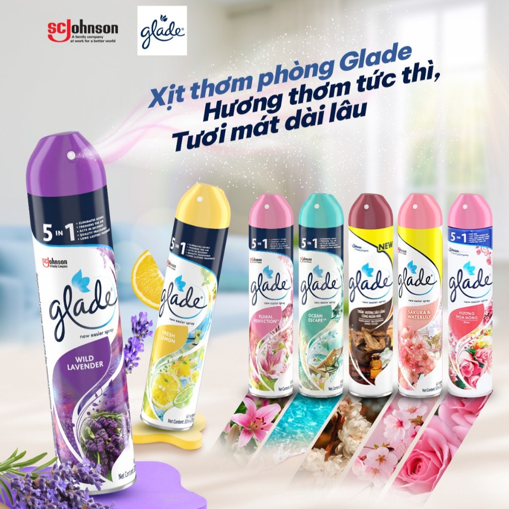Thiết Kế Của Glade Xịthơm Phòng Khử Mùi Lưu Hương Bền Lâu 280Ml Tiêu Chuẩn