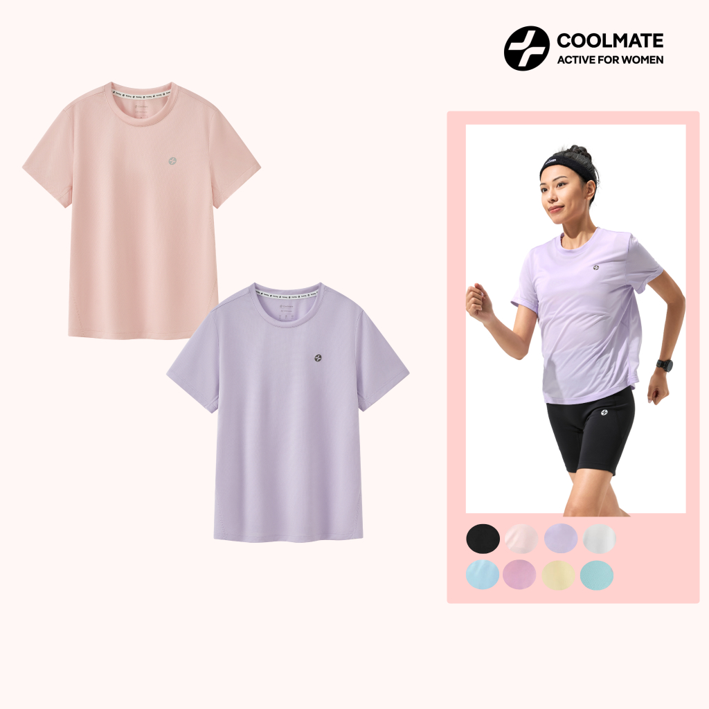 Combo 2 áo thun thể thao nữ chạy bộ core tee siêu nhẹ, thấm hút, nhanh khô - Coolmate Women