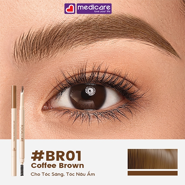 Bút kẻ mày FOCALLURE EverSharp Blade Eyebrow Pencil 0.2g