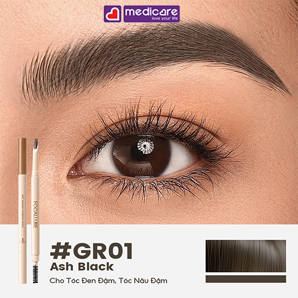 Bút kẻ mày FOCALLURE EverSharp Blade Eyebrow Pencil 0.2g