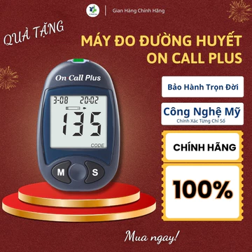 [Quà Tặng] Máy Đo Đường Huyết On Call Plus Máy Test Tiểu Đường Tại Nhà, Bảo Hành Trọn Đời ( Chưa Bao Gồm Que Test )