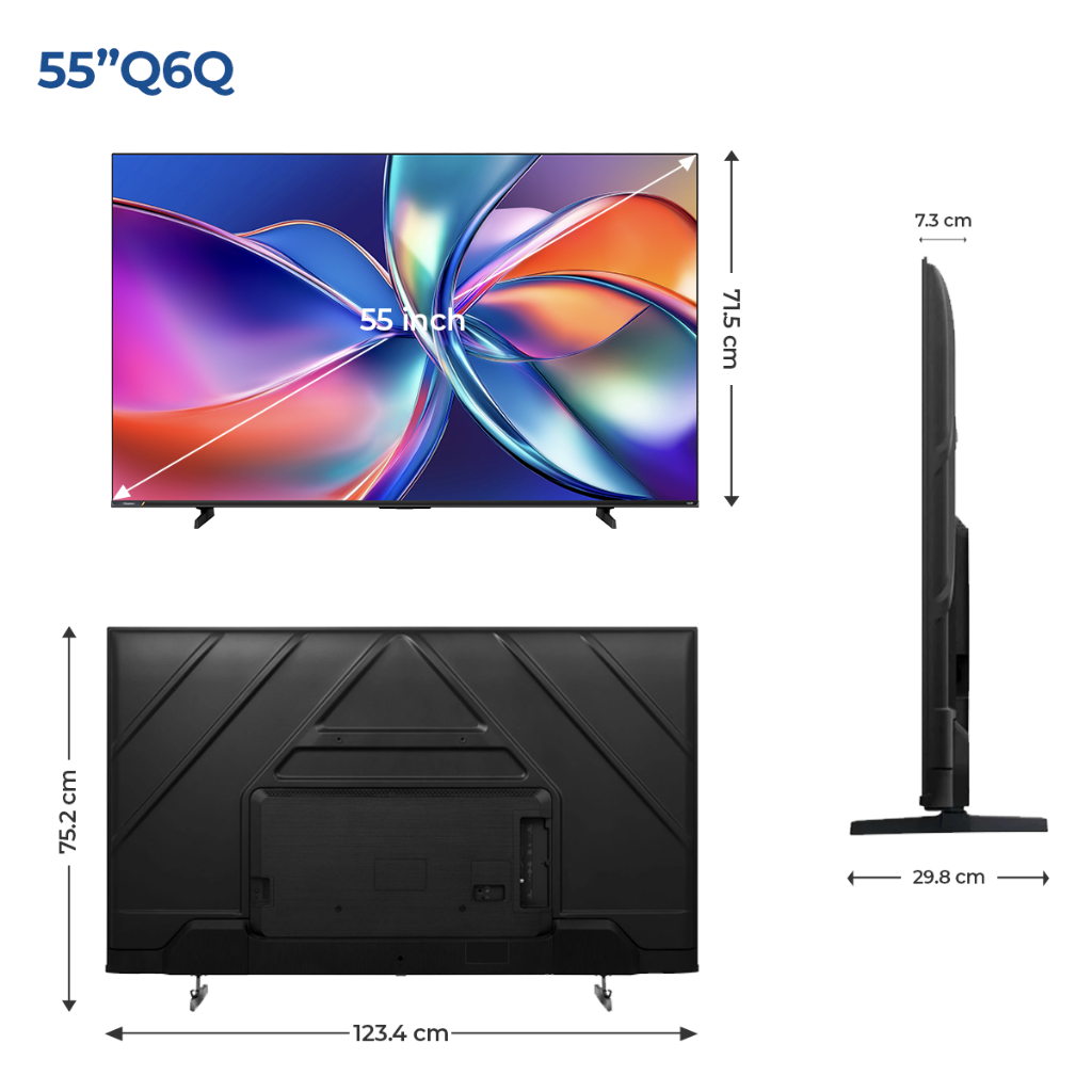 [QLED 4K 55 inch] Smart Tivi Hisense 55Q6Q - Hàng Chính Hãng - Bảo Hành 2 Năm - Miễn Phí Giao Hàng Tận Nơi