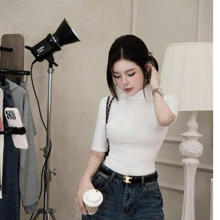 Áo Cổ 3F Zip Mềm Tay Lỡ Form Ôm Nữ Tính Phối Đồ Siêu Đẹp