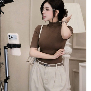 Áo Cổ 3F Zip Mềm Tay Lỡ Form Ôm Nữ Tính Phối Đồ Siêu Đẹp
