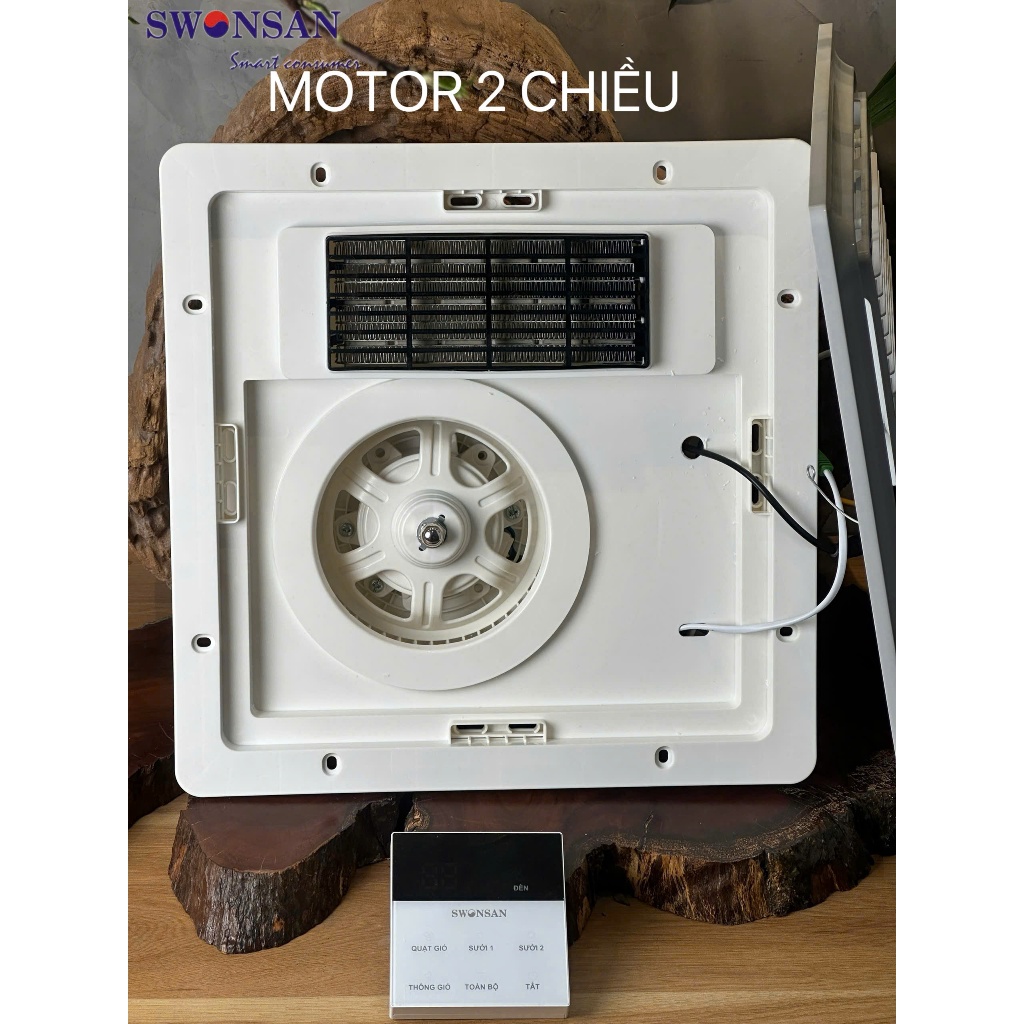 Đèn điều hòa phòng tắm SWONSAN sưởi ấm, làm khô, thông gió, âm trần và chiếu sáng LED