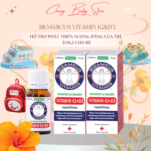 Combo 2 hộp BioAmicus Vitamin K2&D3 hỗ trợ phát triển xương răng của trẻ chai 10ml nhập khẩu canada