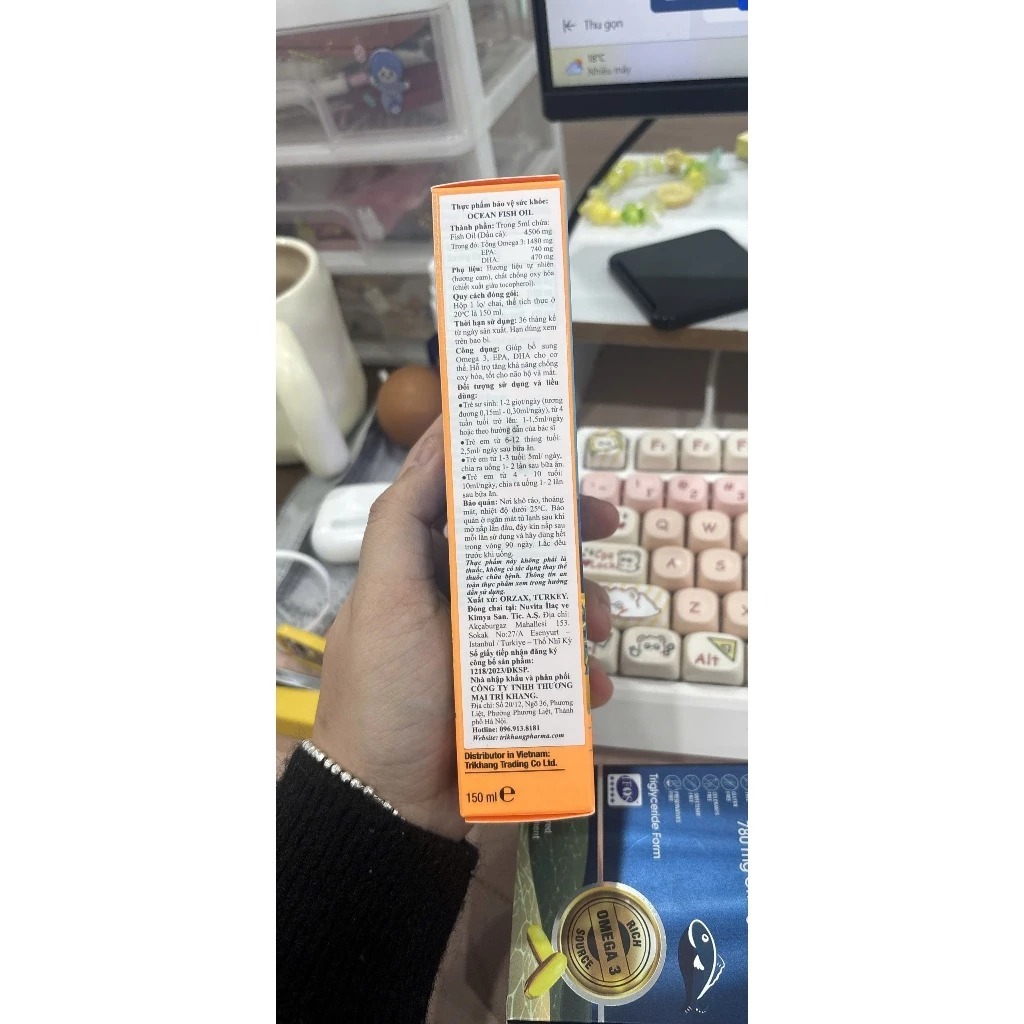 H11_[Date 7/2027] Thực phẩm bảo vệ sức khỏe: OCEAN ORANGE FLAVORED FISH OIL