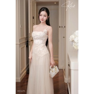 Đầm ren lưới Khiết Style form maxi dài xòe phong cách tiệc tùng tiểu thư KD471