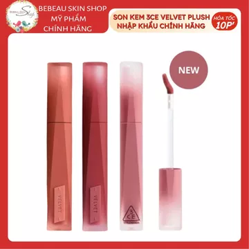Son Kem 3ce Velvet Lip Tint Plush Mềm Mịn Đủ Màu Hàng Công Ty Chính Hãng Mới 2025 - Bebeau