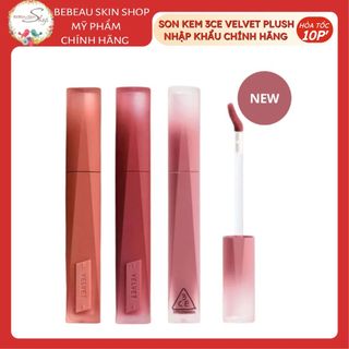 Son Kem 3ce Velvet Lip Tint Plush Mềm Mịn Đủ Màu Hàng Công Ty Chính Hãng Mới 2025 - Bebeau