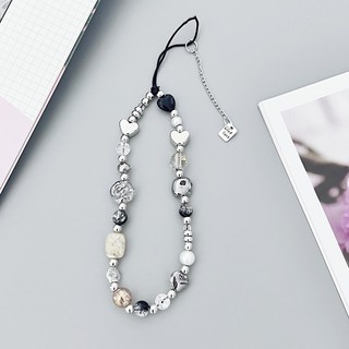 【Chamvn】Dây đeo cổ tay đa năng hình trái tim đính hạt cho điện thoại phong cách lạnh