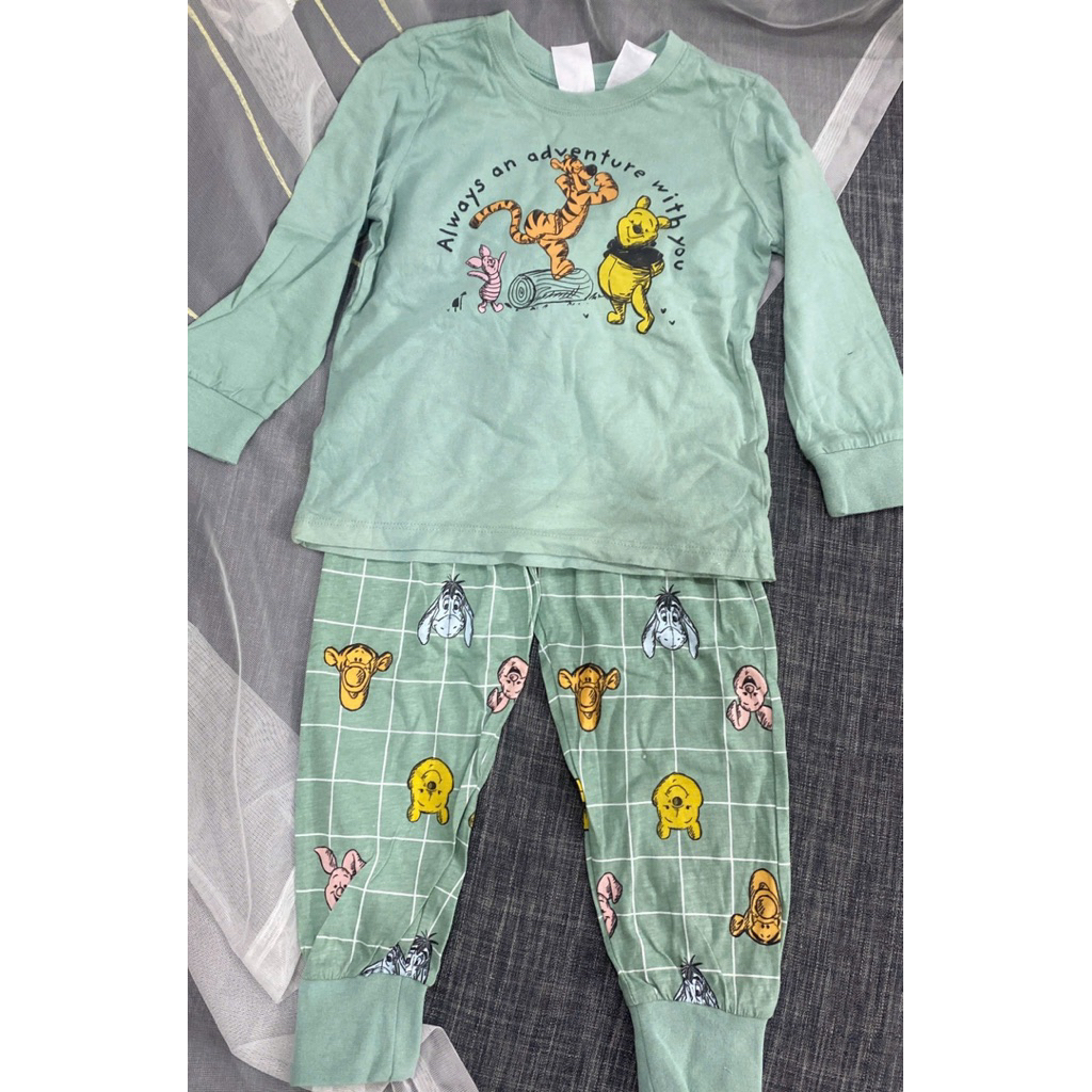 Bộ Dài Tay Bé Trai Họa Tiết Gấu Dễ Thương C5550 Mềm Mịn Size 3-16 Tuổi (14-40kg)