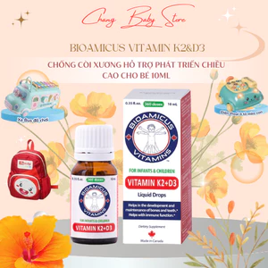 Bioamicus Vitamin D3K2 MK7 chống còi xương hỗ trợ phát triển chiều cao cho bé 10ml