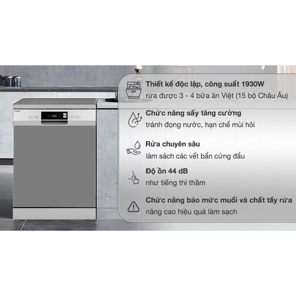 [Shopee Lắp đặt 0Đ HCM/HN] Máy rửa chén độc lập Hafele HDW-F60E - Bảo hành chính hãng 36 tháng