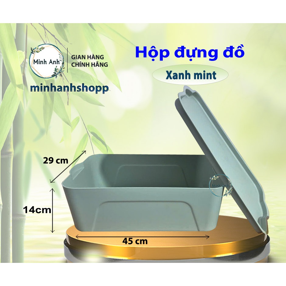 [ Hỏa tốc ] Hộp đựng đồ đa năng có nắp đậy - nhiều màu sắc - KT 45x14x29 cm