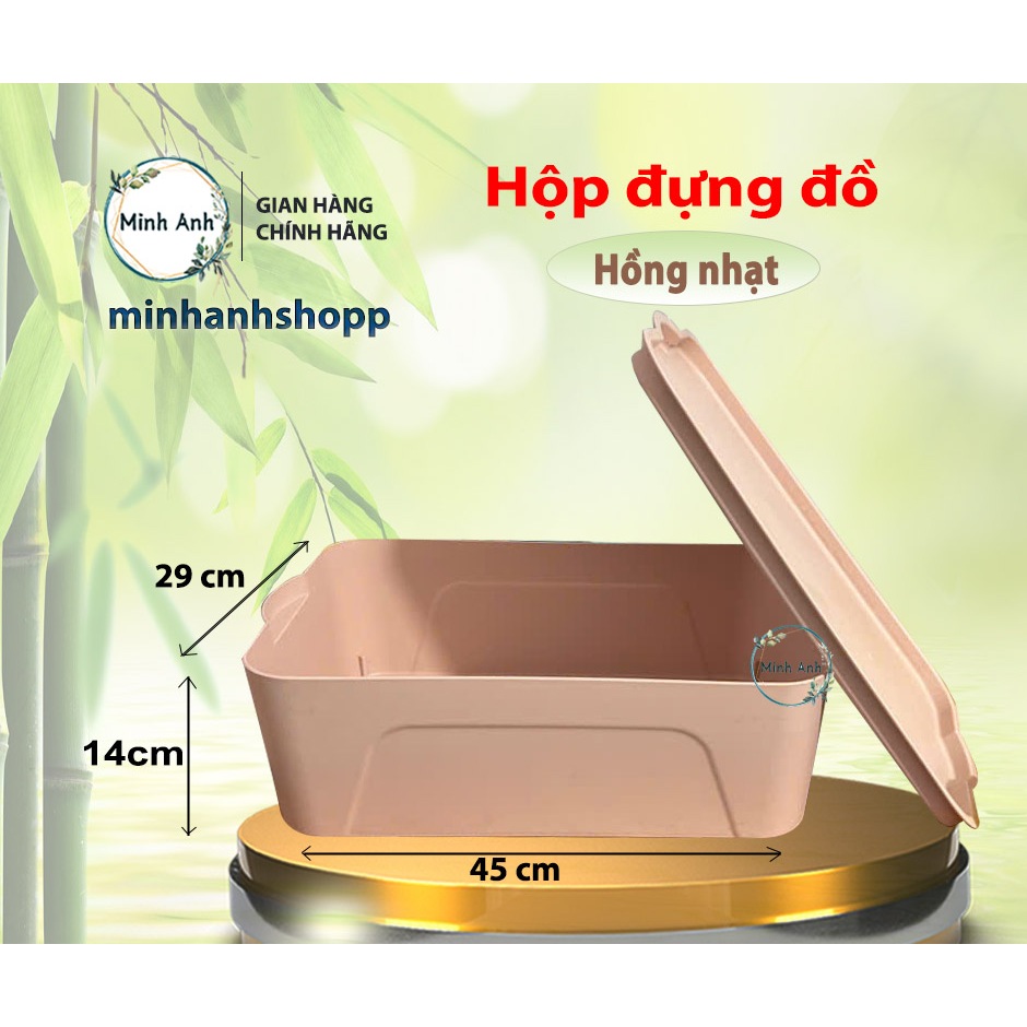 [ Hỏa tốc ] Hộp đựng đồ đa năng có nắp đậy - nhiều màu sắc - KT 45x14x29 cm