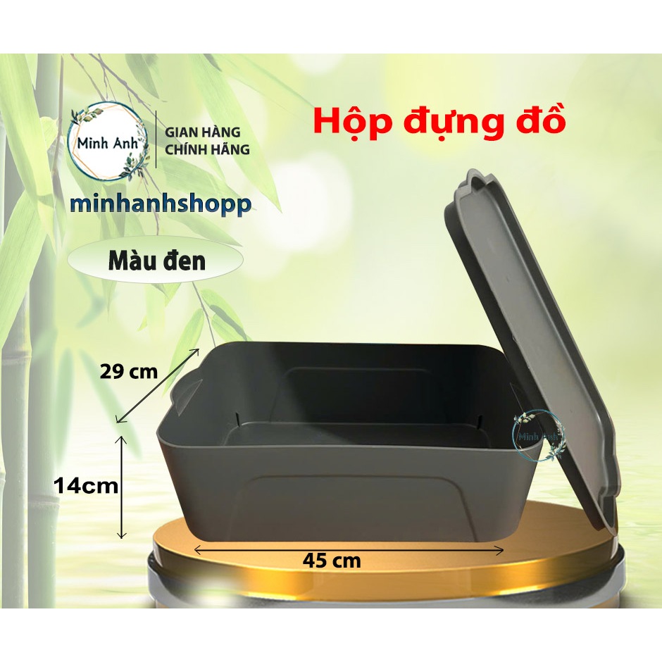 [ Hỏa tốc ] Hộp đựng đồ đa năng có nắp đậy - nhiều màu sắc - KT 45x14x29 cm