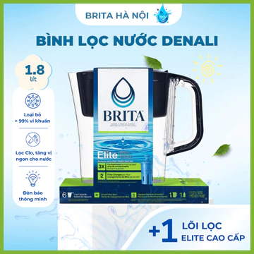 Bình Lọc Nước Cầm Tay BRITA DENALI 1.8 Lít + Lõi Lọc Elite Cao Cấp 454L
