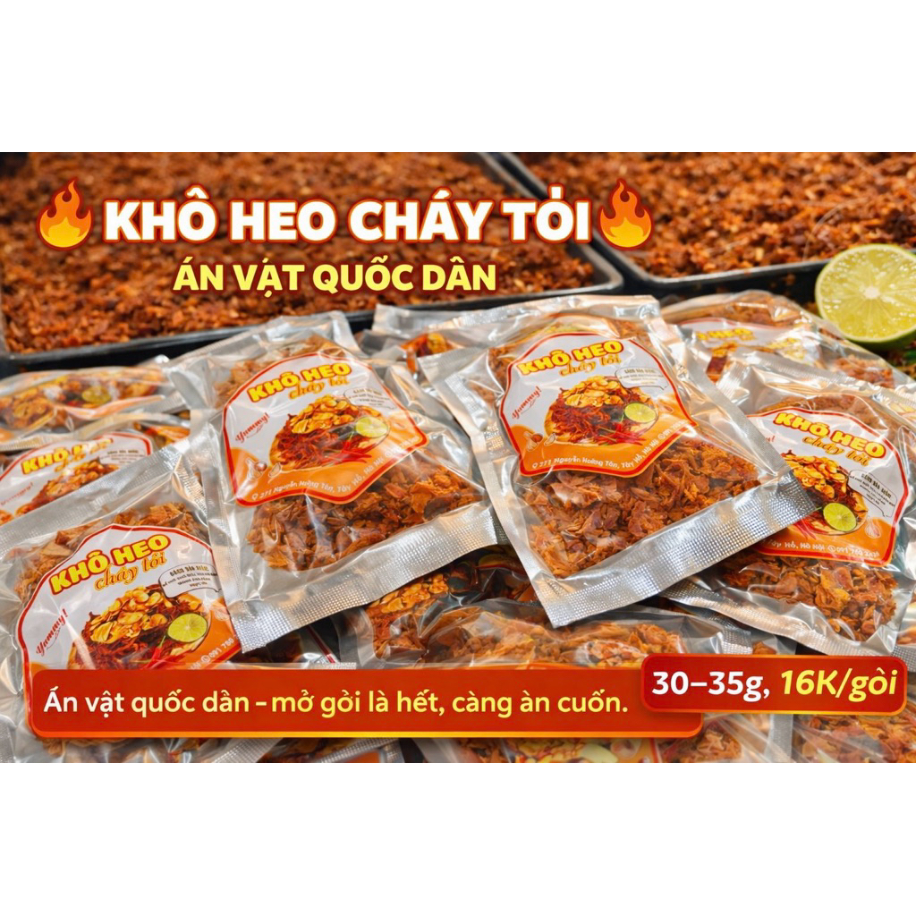 🔥 KHÔ HEO CHÁY TỎI – ĂN VẶT QUỐC DÂN  - CHIA BAKERY - gói mini 🔥