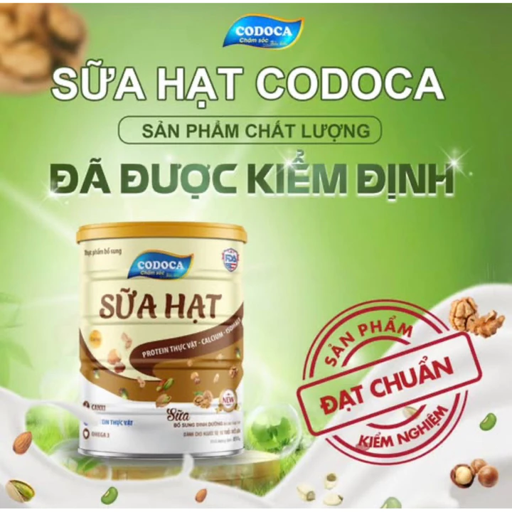 Sữa hạt CODOCA (Mua 2 Hộp sữa hạt được tặng 2 cốc thủy tinh pha sữa. Giúp chắc khỏe xương cốt