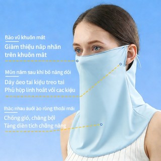 Khăn quàng tai vải sợi băng + mặt nạ bảo vệ cổ, thiết kế thoáng khí, chống nắng mạnh mẽ, bảo vệ da toàn diện