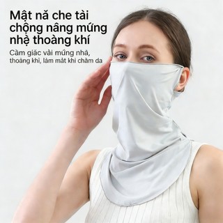 Khăn quàng tai vải sợi băng + mặt nạ bảo vệ cổ, thiết kế thoáng khí, chống nắng mạnh mẽ, bảo vệ da toàn diện