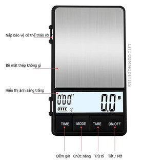 SUBOGDG Cân cà phê kỹ thuật số bỏ túi 0,1g có hẹn giờ Cân cà phê thông minh cho cà phê nhỏ giọt