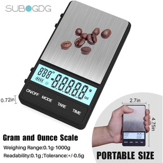 SUBOGDG Cân cà phê kỹ thuật số bỏ túi 0,1g có hẹn giờ Cân cà phê thông minh cho cà phê nhỏ giọt