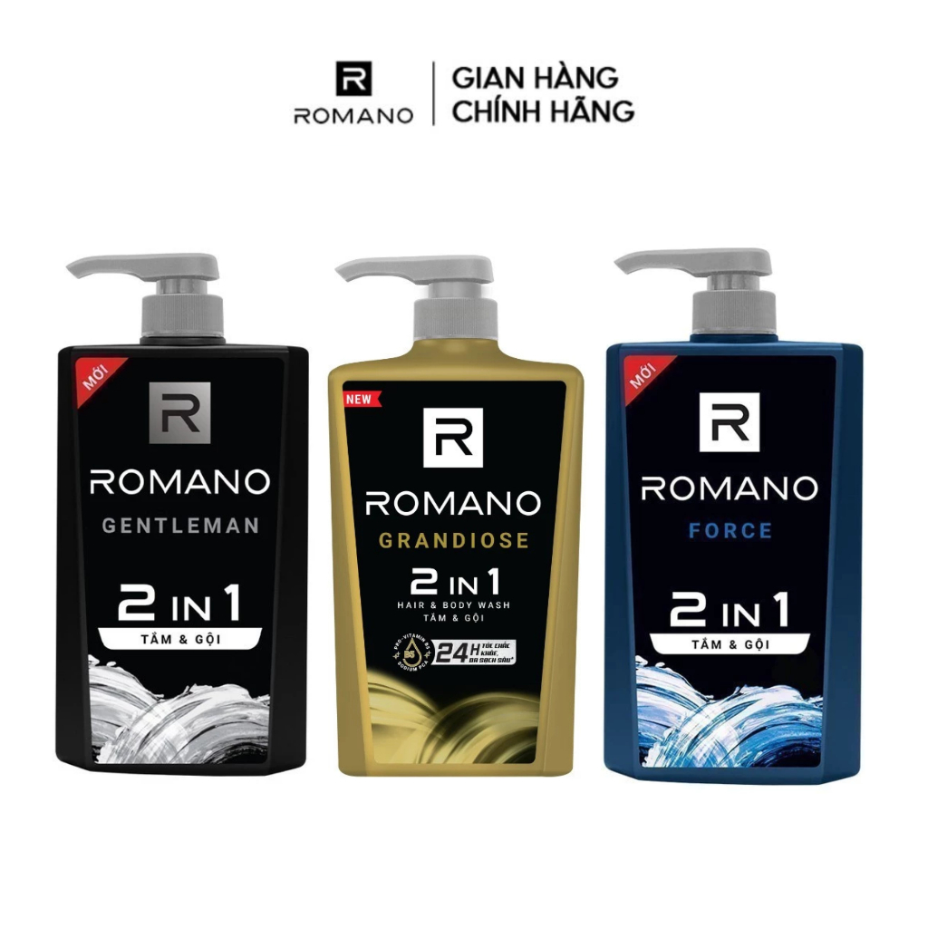 [SVIP] Tắm gội cho nam Romano 2in1 hương Nước hoa / Gen Z 650g / 610g / 812g / 900g chai