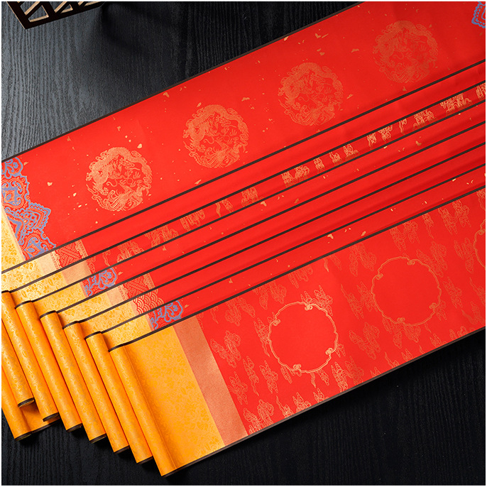 [Xả hàng] 1 Cặp Biếu giấy xuyến chỉ viết Câu Đối Tết 19*105cm