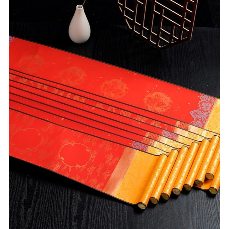 [Xả hàng] 1 Cặp Biếu giấy xuyến chỉ viết Câu Đối Tết 19*105cm