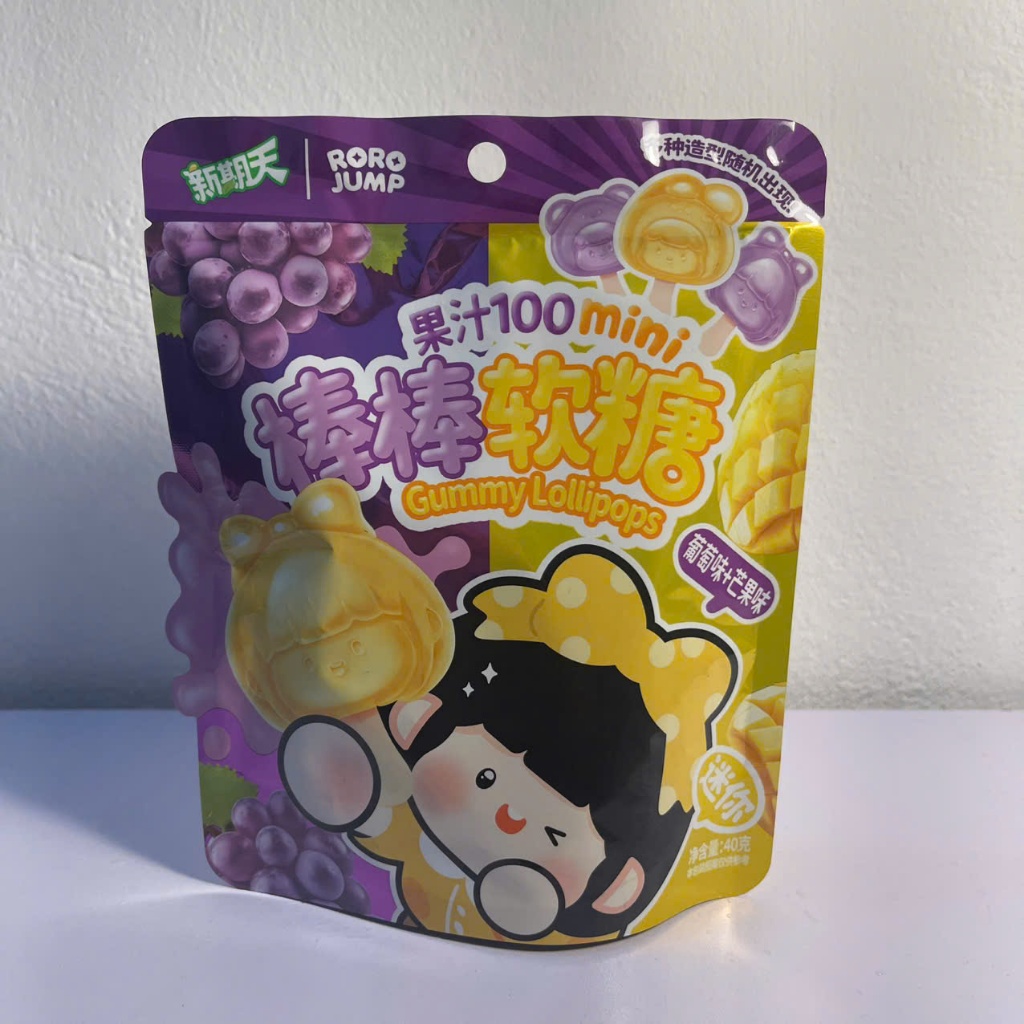 Kẹo Mút Mini Nước Ép Trái Cây nguyên chất, Vị Đào Trắng và Quýt Calamansi, Kẹo Trái Cây Tự Nhiên Ăn Vặt Ngon