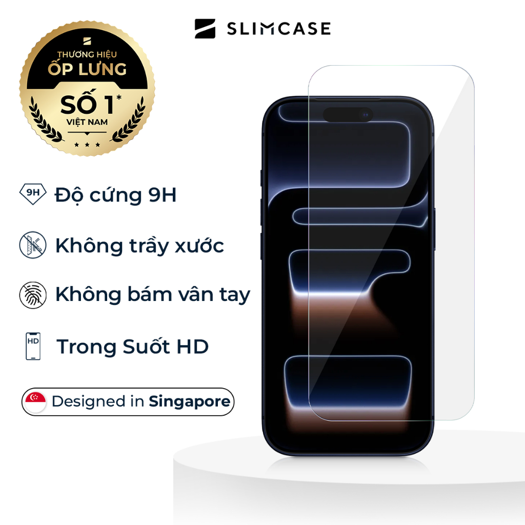 [Combo 3in1] Ốp lưng, Kính cường lực & Lens Camera iPhone 16 Series SLIMCASE - Bảo vệ toàn diện, Không ố vàng