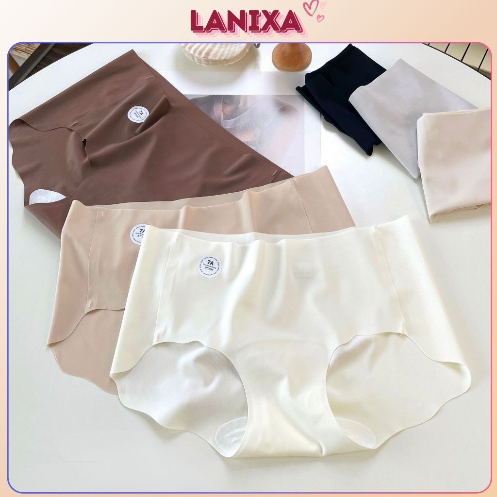 Quần lót nữ su đúcthoáng mát đáy ép lỗ thông hơi thoáng khí viền tàng hình không hằn vết LANIXA L074