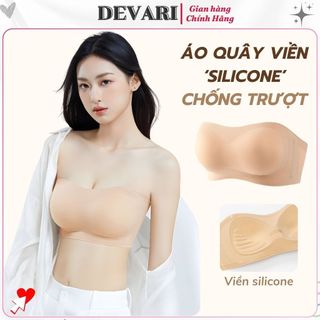 Áo ngực nữ quây ngang su cao cấp đệm mút mỏng ôm gom nâng ngực viền silicon chống tuột DEVARI G86
