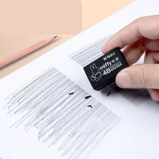 LEAFBOOK Cục Gôm Tẩy Bút Chì - Gôm Đen Tẩy Sạch & Ít Vụn Loại Lớn M&G/ MG Miffy Màu Đen 96578