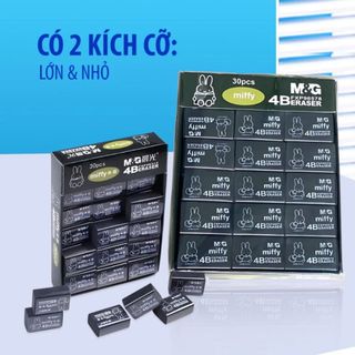 LEAFBOOK Cục Gôm Tẩy Bút Chì - Gôm Đen Tẩy Sạch & Ít Vụn Loại Lớn M&G/ MG Miffy Màu Đen 96578