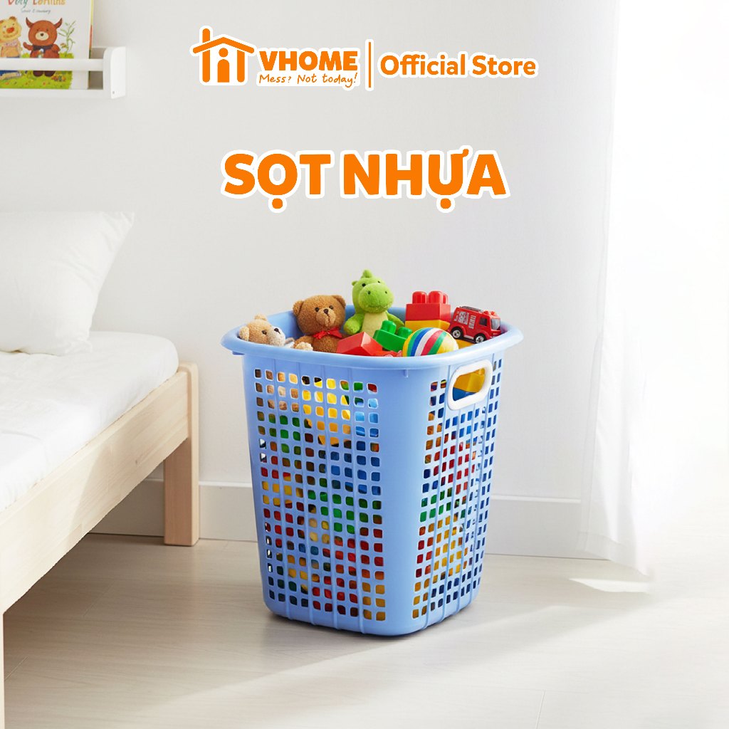 Sọt Nhựa Vuông Đựng Quần Áo 28cm Vĩ Hưng - Thiết Kế Gọn Nhẹ, Bền Chắc, Dễ  Cầm Nắm