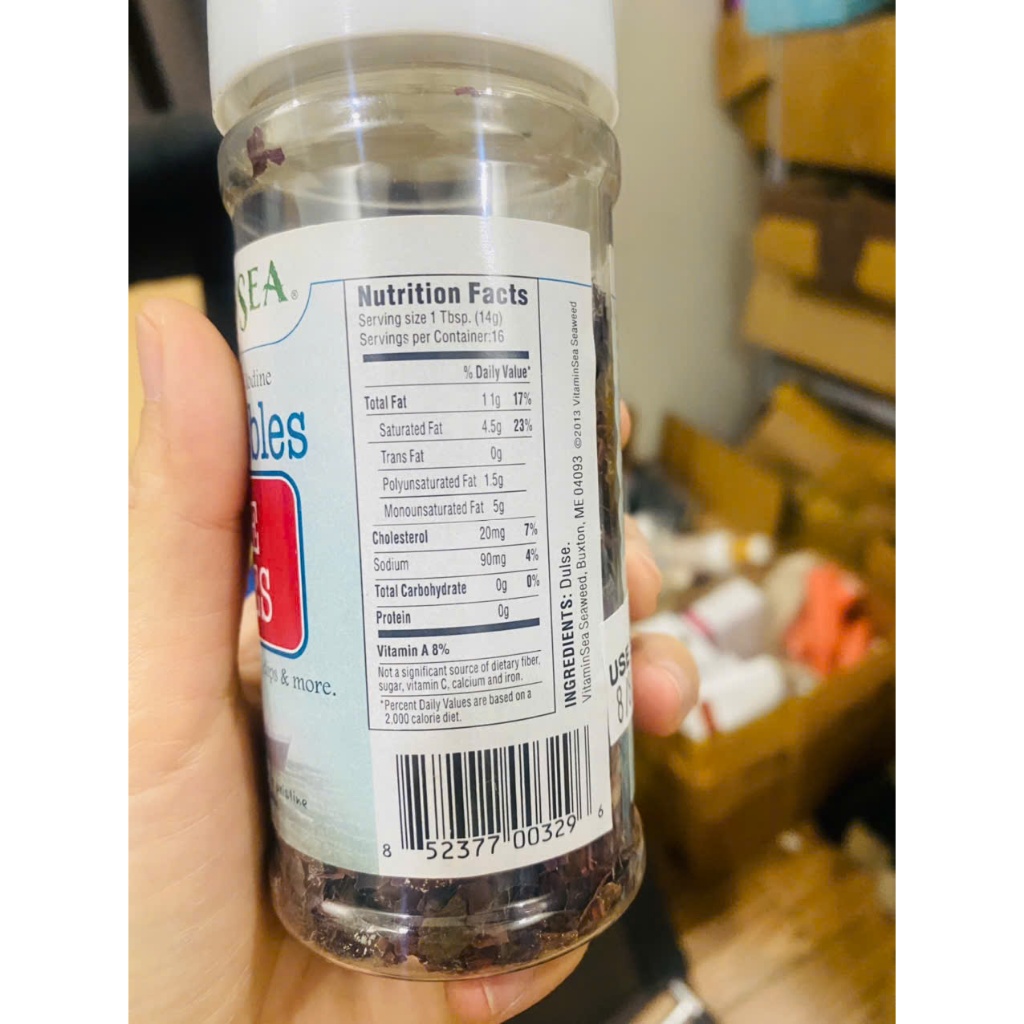 Rong biển đỏ khô Flakes Dillisk VitaminSea, dùng làm gia vị, súp & salad