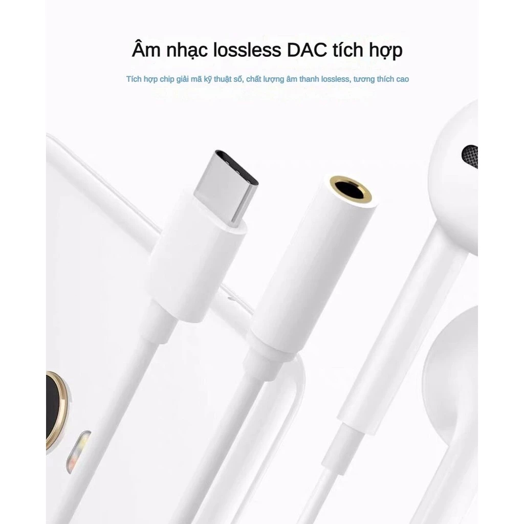 Adapter tai nghe kỹ thuật số USB-C sang 3.5 mm Type-C Phù hợp với cổng tai nghe 3.5 mm của IP Dây cáp chuyển đổi Loại cá