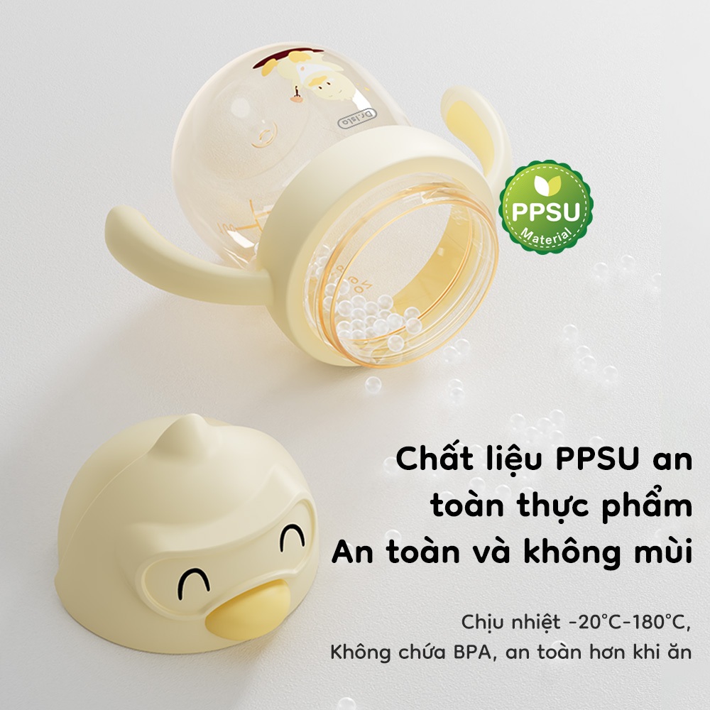 Bình Tập Hút Cho Bé Dr.isla  bình sữa Vật liệu PPSU 240ml gồm hai vòi uống BPA Free an toàn và tiện lợi WC35