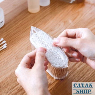 Tăm Bông Ngoáy Tai, Bịch 100 Tăm Bông Ráy Tai Thân Gỗ Đầu Bông Cotton Mềm Mịn Khử Trùng An Toàn