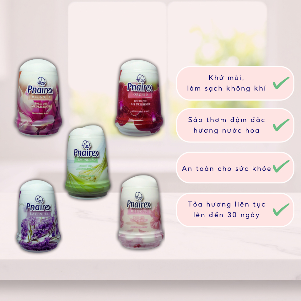 [COMBO 5] SÁP THƠM PHÒNG PNAIREX 200G - KHỬ MÙI PHÒNG NGỦ, NHÀ VỆ SINH