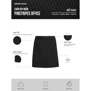 [New2] Chân Váy Ngắn Pinstripes Office Vải Bố Sọc Trẻ Trung Thanh Lịch Hiện Đại, WCV072  SOME HOW STORE