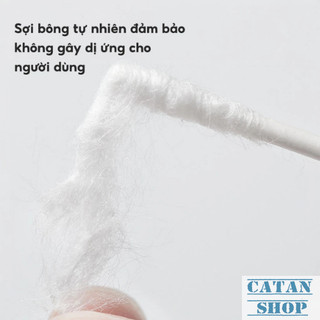 Hộp 200 Tặm Bông 2 Đầu Ngoáy Tai, Vệ Sinh Tai, Trang Điểm Tiện Lợi,Que Bông Tự Nhiên Mềm Mại An Toàn