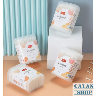 Tăm Bông Cho Bé, Hộp 200 Bông Ngoáy Tai Em Bé Baby 2 Đầu Bông Nhỏ Nhắn Mềm Mại Không Làm Đau Rát